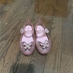 Mini Melissa Pink Butterfly Ballet Flats